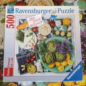 500 Piece Ravensburger Picnic Theme Puzzle-1 Piece Missing